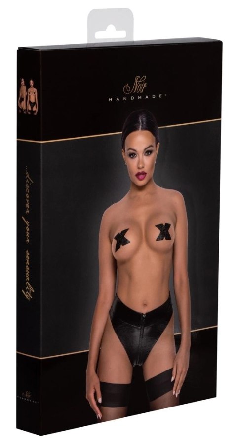 Noir - Seksowne Wysokie Majteczki Z Zamkiem W Kroczu Czarne XL Noir - Seksowne Wysokie Majteczki Z Zamkiem W Kroczu Czarne XL