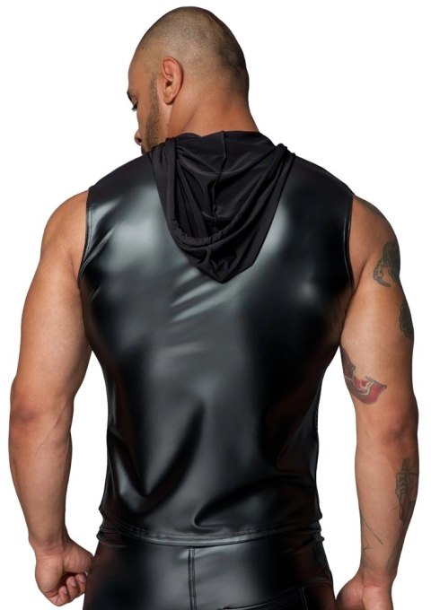 Noir - Stylowy Matowy Męski Bezrękawnik Z Kapturem Czarny XL Noir - Stylowy Matowy Męski Bezrękawnik Z Kapturem Czarny XL