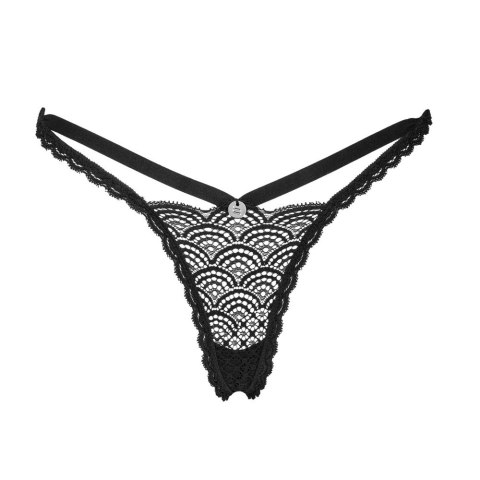 Obsessive - Seksowne Czarne Stringi Z Ozdobnym Paseczkiem Chemeris XS/S Obsessive - Seksowne Czarne Stringi Z Ozdobnym Paseczkiem Chemeris XS/S