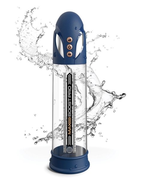 Pump Worx - Przezroczysta Pompka Do Penisa Wyświetlacz LED Max Pro Flow Blue Pump Worx - Przezroczysta Pompka Do Penisa Wyświetlacz LED Max Pro Flow Blue