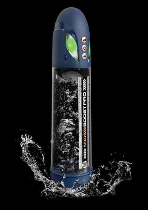 Pump Worx - Przezroczysta Pompka Do Penisa Wyświetlacz LED Max Pro Flow Blue Pump Worx - Przezroczysta Pompka Do Penisa Wyświetlacz LED Max Pro Flow Blue