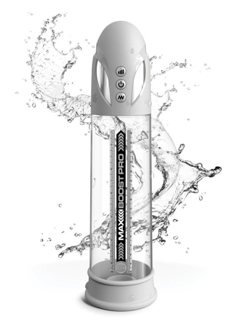 Pump Worx - Przezroczysta Pompka Do Penisa Wyświetlacz LED Max Pro Flow White Pump Worx - Przezroczysta Pompka Do Penisa Wyświetlacz LED Max Pro Flow White