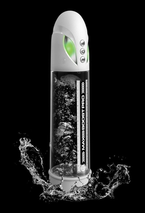 Pump Worx - Przezroczysta Pompka Do Penisa Wyświetlacz LED Max Pro Flow White Pump Worx - Przezroczysta Pompka Do Penisa Wyświetlacz LED Max Pro Flow White