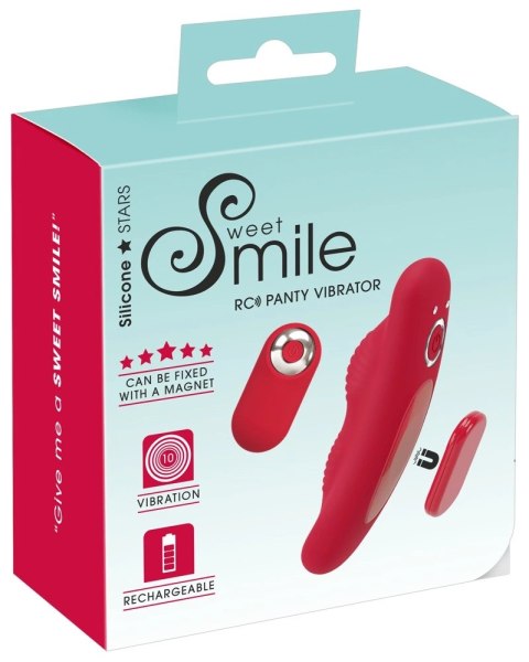 Sweet Smile -Wibrator Do Majtek Z Pilotem I Magnesem Antypoślizgowym Czerwony Sweet Smile -Wibrator Do Majtek Z Pilotem I Magnesem Antypoślizgowym Czerwony