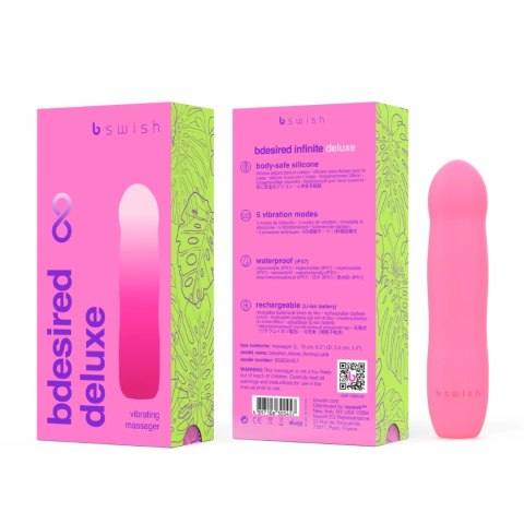 B Swish - Bdesired Infinite Deluxe Wibrator 5 trybów wibracji różowy B Swish - Bdesired Infinite Deluxe Wibrator 5 trybów wibracji różowy
