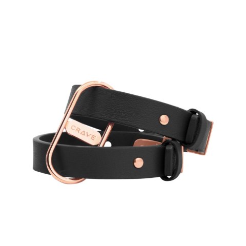 Crave - ICON Cuffs Eleganckie mankiety czarne z różowym złotem Crave - ICON Cuffs Eleganckie mankiety czarne z różowym złotem
