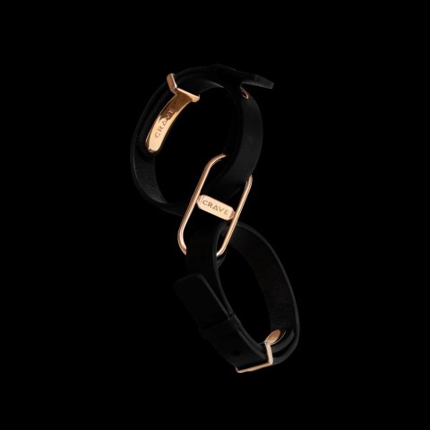Crave - ICON Cuffs Eleganckie mankiety czarne z różowym złotem Crave - ICON Cuffs Eleganckie mankiety czarne z różowym złotem