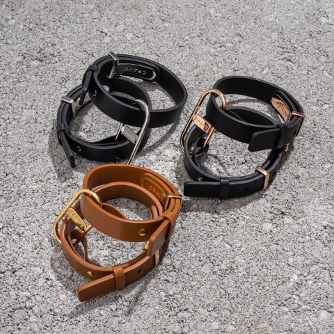 Crave - ICON Cuffs Eleganckie mankiety czarne z różowym złotem Crave - ICON Cuffs Eleganckie mankiety czarne z różowym złotem