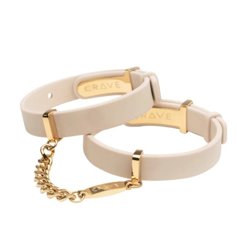 Crave - ID Cuffs - Mankiety skórzane pokryte 18k złotem Crave - ID Cuffs - Mankiety skórzane pokryte 18k złotem