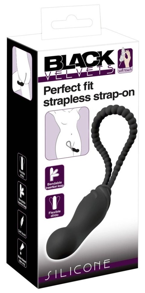 Black Velvets - Perfect Fit Strap-On Bez Pasków 22 cm Czarne Black Velvets - Perfect Fit Strap-On Bez Pasków 22 cm Czarne