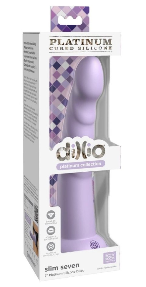 Dillio Platinum - Dildo Z Rowkami Stymulującymi I Żołędziem 19,7 cm Slim Seven Fioletowe Dillio Platinum - Dildo Z Rowkami Stymulującymi I Żołędziem 19,7 cm Slim Seven Fioletowe