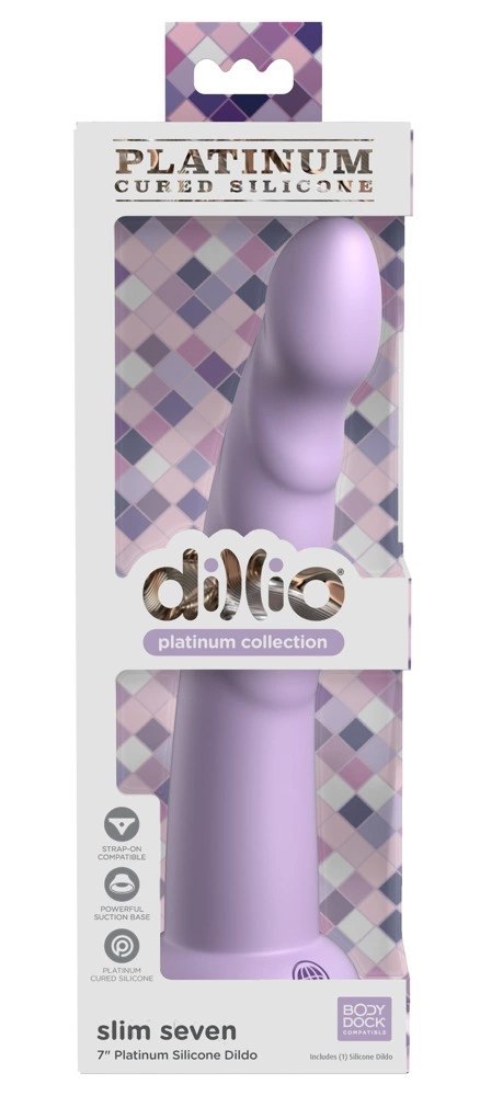 Dillio Platinum - Dildo Z Rowkami Stymulującymi I Żołędziem 19,7 cm Slim Seven Fioletowe Dillio Platinum - Dildo Z Rowkami Stymulującymi I Żołędziem 19,7 cm Slim Seven Fioletowe
