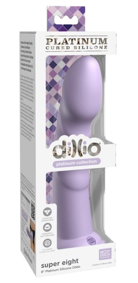 Dillio Platinum - Dildo Z Rowkami Stymulującymi I Żołędziem 21 cm Super Fioletowe Dillio Platinum - Dildo Z Rowkami Stymulującymi I Żołędziem 21 cm Super Fioletowe