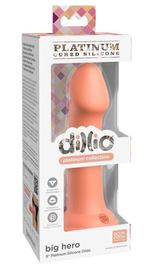 Dillio Platinum - Klasyczne Dildo Z Widocznym Żołędziem Big Hero 17,2 cm Pomarańczowe Dillio Platinum - Klasyczne Dildo Z Widocznym Żołędziem Big Hero 17,2 cm Pomarańczowe
