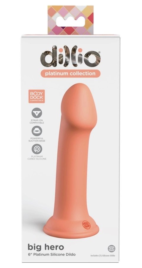 Dillio Platinum - Klasyczne Dildo Z Widocznym Żołędziem Big Hero 17,2 cm Pomarańczowe Dillio Platinum - Klasyczne Dildo Z Widocznym Żołędziem Big Hero 17,2 cm Pomarańczowe