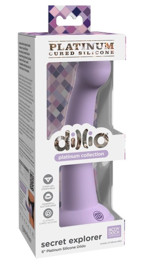 Dillio Platinum - Silikonowe Dildo Z Okrągłą Końcówką Secret Explorer 17,2 cm Fioletowe Dillio Platinum - Silikonowe Dildo Z Okrągłą Końcówką Secret Explorer 17,2 cm Fioletowe