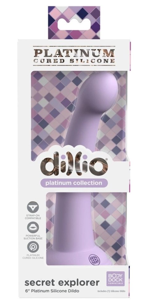 Dillio Platinum - Silikonowe Dildo Z Okrągłą Końcówką Secret Explorer 17,2 cm Fioletowe Dillio Platinum - Silikonowe Dildo Z Okrągłą Końcówką Secret Explorer 17,2 cm Fioletowe