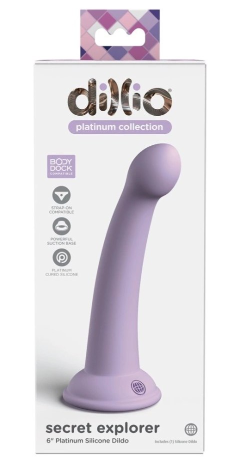 Dillio Platinum - Silikonowe Dildo Z Okrągłą Końcówką Secret Explorer 17,2 cm Fioletowe Dillio Platinum - Silikonowe Dildo Z Okrągłą Końcówką Secret Explorer 17,2 cm Fioletowe