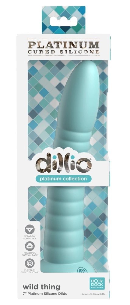 Dillio Platinum - Silikonowe Zakrzywione Dildo Z Rowkami 19,7 cm Wild Thing Turkusowe Dillio Platinum - Silikonowe Zakrzywione Dildo Z Rowkami 19,7 cm Wild Thing Turkusowe