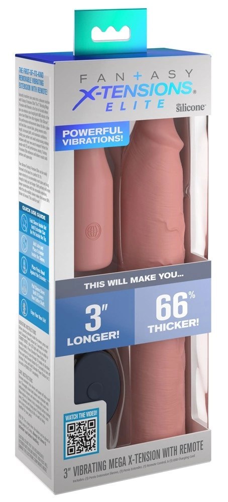 FXTE - Nakładka Na Penisa 66% Grubszy Penis + 7,6 CM Z Wibracjami Cielisty FXTE - Nakładka Na Penisa 66% Grubszy Penis + 7,6 CM Z Wibracjami Cielisty