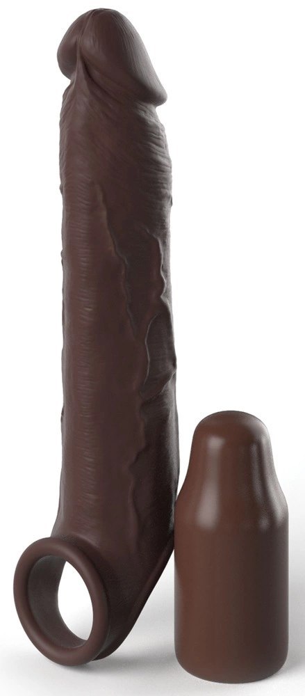 FXTE - Nakładka Na Penisa 66% Grubszy Penis Z Pierścieniem + 8,9 CM Brązowy FXTE - Nakładka Na Penisa 66% Grubszy Penis Z Pierścieniem + 8,9 CM Brązowy