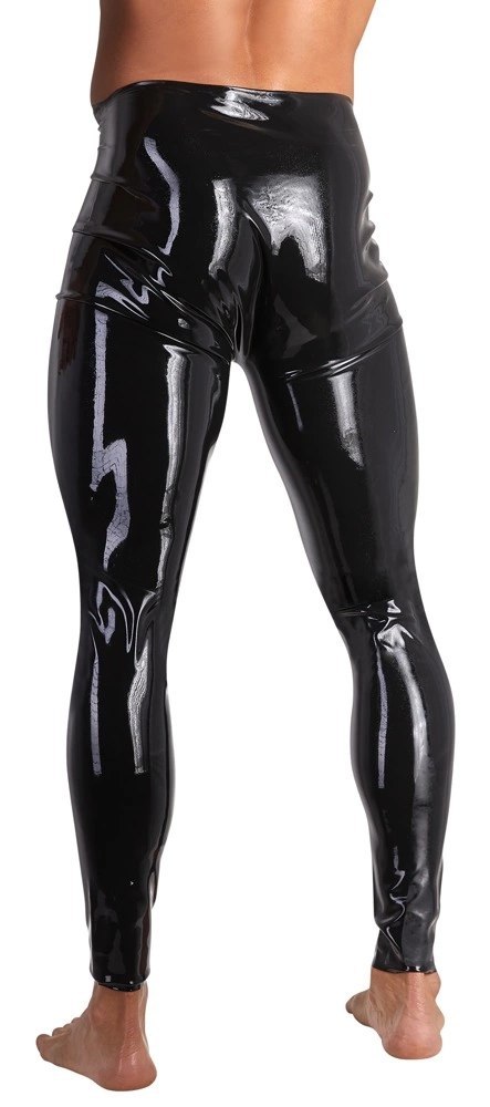 LATE X - Obcisłe Lateksowe Legginsy Z Otworem Na Penisa I Jądra Czarne XL LATE X - Obcisłe Lateksowe Legginsy Z Otworem Na Penisa I Jądra Czarne XL