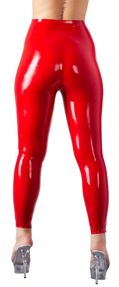 LATE X - Seksowne Wysokie Lateksowe Legginsy Czerwone XL LATE X - Seksowne Wysokie Lateksowe Legginsy Czerwone XL