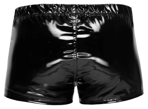 Black Level - Czarne Vinylowe Męskie Bokserki Z Zamkiem 2XL Black Level - Czarne Vinylowe Męskie Bokserki Z Zamkiem 2XL