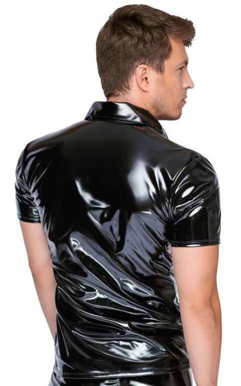 Black Level - Męska Czarna Koszulka Polo Z Połyskiem 2XL Black Level - Męska Czarna Koszulka Polo Z Połyskiem 2XL