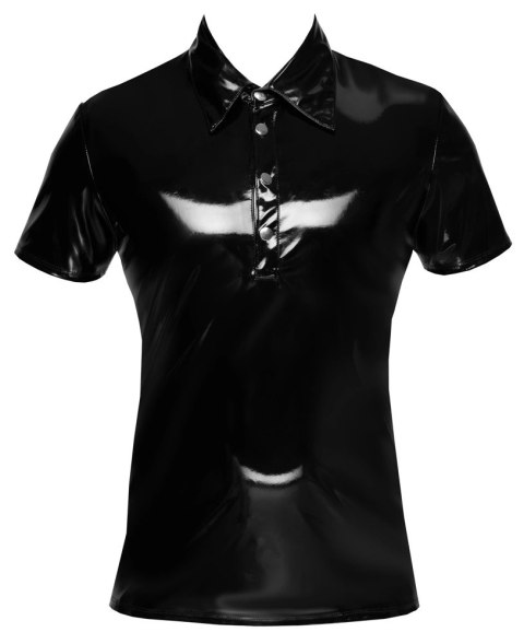 Black Level - Męska Czarna Koszulka Polo Z Połyskiem XL Black Level - Męska Czarna Koszulka Polo Z Połyskiem XL