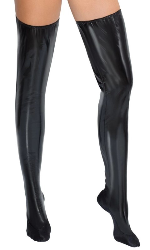 Black Level - Seksowne Vinylowe Pończochy Czarne M/L Black Level - Seksowne Vinylowe Pończochy Czarne M/L