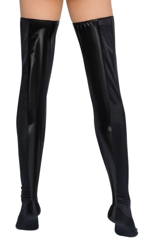 Black Level - Seksowne Vinylowe Pończochy Czarne M/L Black Level - Seksowne Vinylowe Pończochy Czarne M/L