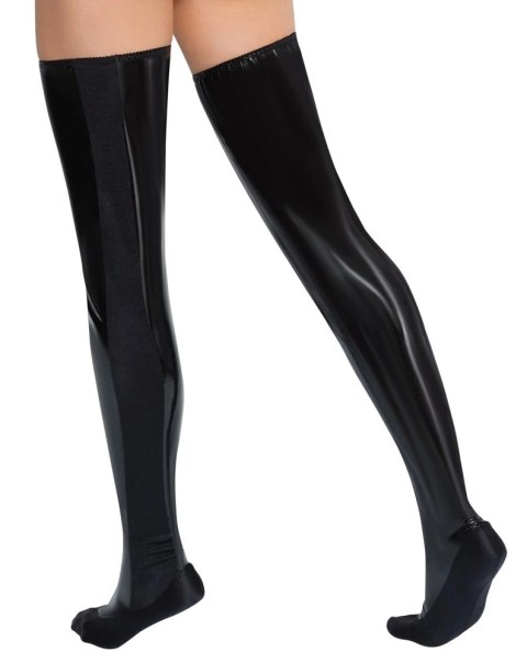 Black Level - Seksowne Vinylowe Pończochy Czarne S/M Black Level - Seksowne Vinylowe Pończochy Czarne S/M