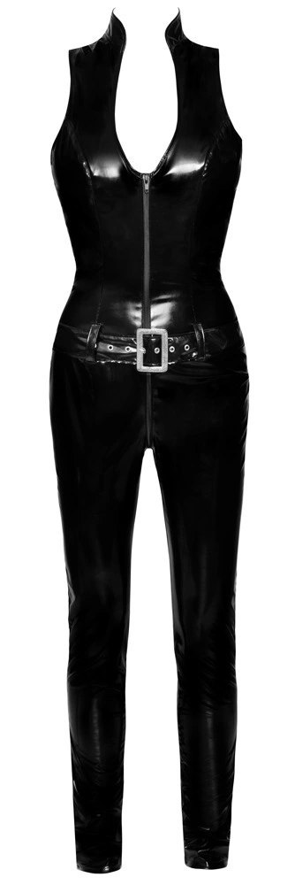 Black Level - Seksowny Czarny Kombinezon Bez Rękawów M Black Level - Seksowny Czarny Kombinezon Bez Rękawów M