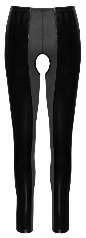Black Level - Vinylowe Legginsy Bez Kroku Czarne S Black Level - Vinylowe Legginsy Bez Kroku Czarne S