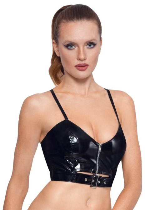 Black Level - Seksowny Vinylowy Top Z Zamkiem M Black Level - Seksowny Vinylowy Top Z Zamkiem M
