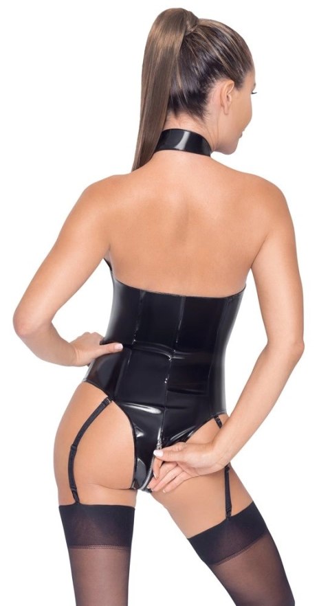 Black Level - Vinylowe Body Z Zamkiem W Kroku I Szelkami XL Black Level - Vinylowe Body Z Zamkiem W Kroku I Szelkami XL