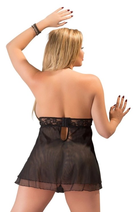 Cottelli CURVES - Seksowna Babydoll Z Rozcięciem Na Piersiach I Kokardką Czarna 2XL Cottelli CURVES - Seksowna Babydoll Z Rozcięciem Na Piersiach I Kokardką Czarna 2XL