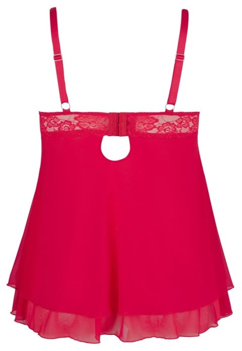 Cottelli CURVES - Seksowna Babydoll Z Rozcięciem Na Piersiach I Kokardką Czerwona 2XL Cottelli CURVES - Seksowna Babydoll Z Rozcięciem Na Piersiach I Kokardką Czerwona 2XL