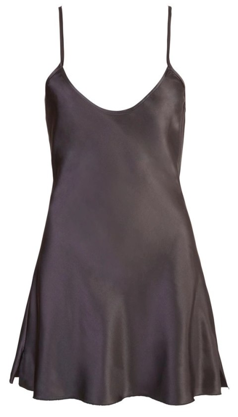 Cottelli LINGERIE - Satynowa Czarna Koszulka Nocna Na Ramiączkach S Cottelli LINGERIE - Satynowa Czarna Koszulka Nocna Na Ramiączkach S