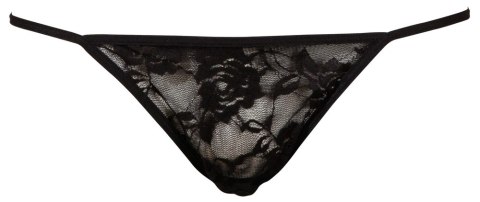 Cottelli LINGERIE - Seksowna Koronkowa Koszulka Nocna + Stringi Czarne S Cottelli LINGERIE - Seksowna Koronkowa Koszulka Nocna + Stringi Czarne S
