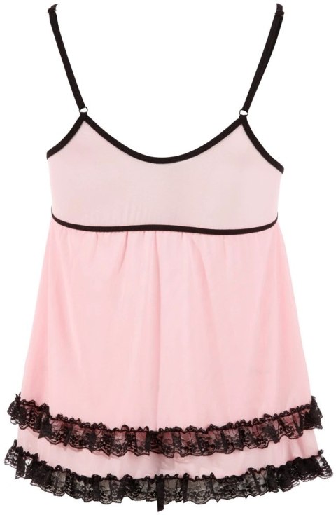 Cottelli LINGERIE - Seksowna Różowa Koszulka Nocna Z Koronką + Stringi XL Cottelli LINGERIE - Seksowna Różowa Koszulka Nocna Z Koronką + Stringi XL