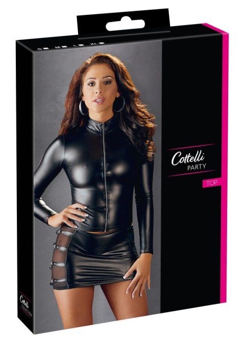 Cottelli PARTY - Seksowny Czarny Matowy Top Z Zamkiem L Cottelli PARTY - Seksowny Czarny Matowy Top Z Zamkiem L
