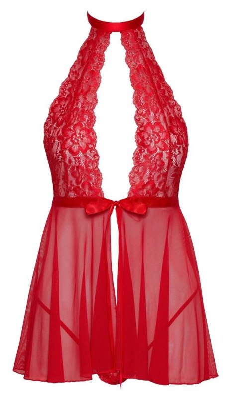 Kissable - Seksowna Haleczka Z Dodatkiem Koronki + Stringi Czerwone L/XL Kissable - Seksowna Haleczka Z Dodatkiem Koronki + Stringi Czerwone L/XL