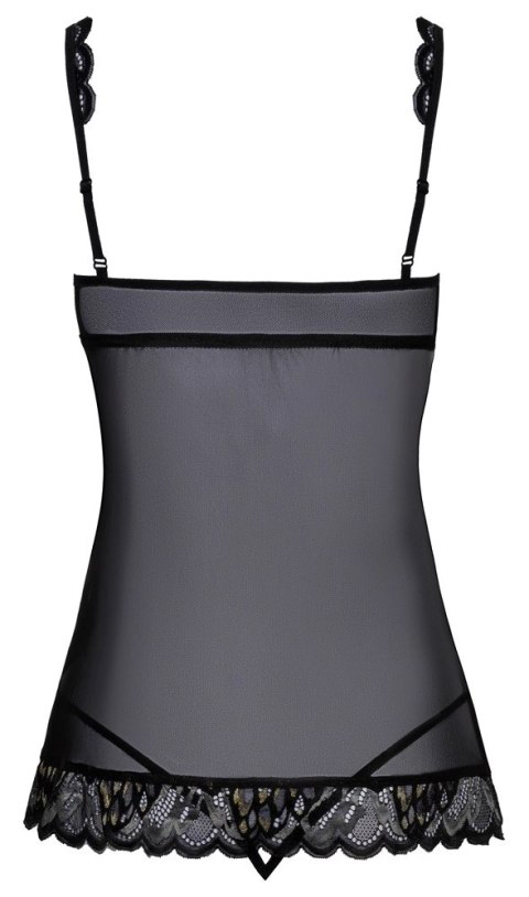 Kissable - Seksowna Koszulka Nocna Z Koronką + Stringi Czarne L/XL Kissable - Seksowna Koszulka Nocna Z Koronką + Stringi Czarne L/XL