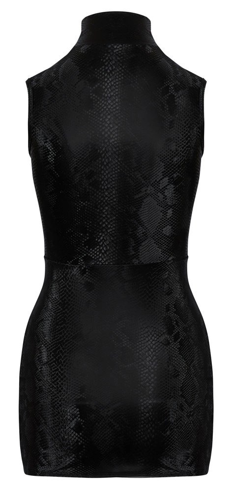 Cottelli PARTY - Obcisła Mini Sukienka Z Kołnierzykiem Matowa Skóra Węża XL Cottelli PARTY - Obcisła Mini Sukienka Z Kołnierzykiem Matowa Skóra Węża XL