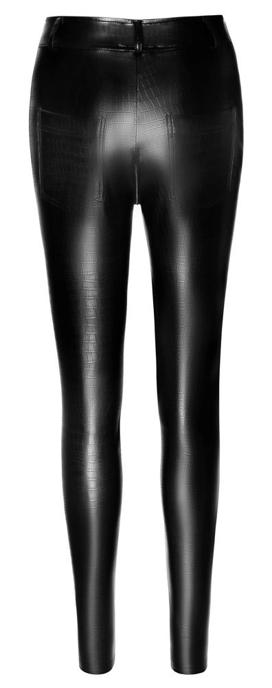 Noir - Seksowne Spodnie Z Suwakiem W Kroczu Skóra Węża XL Noir - Seksowne Spodnie Z Suwakiem W Kroczu Skóra Węża XL