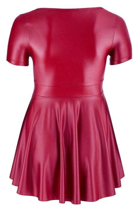 Cottelli Curves Mini sukienka z dekoltem czerwona 3XL elegancka Cottelli Curves Mini sukienka z dekoltem czerwona 3XL elegancka