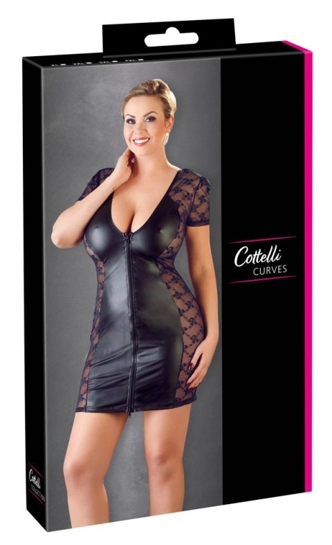Cottelli CURVES - Seksowna Sukienka Z Krótkim Rękawkiem I Suwakiem Z Przodu 2XL Cottelli CURVES - Seksowna Sukienka Z Krótkim Rękawkiem I Suwakiem Z Przodu 2XL