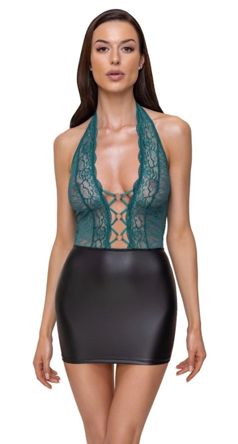 Cottelli LINGERIE - Seksowna Czarna Matowa Spódniczka Z Koronkową Zieloną Górą L Cottelli LINGERIE - Seksowna Czarna Matowa Spódniczka Z Koronkową Zieloną Górą L